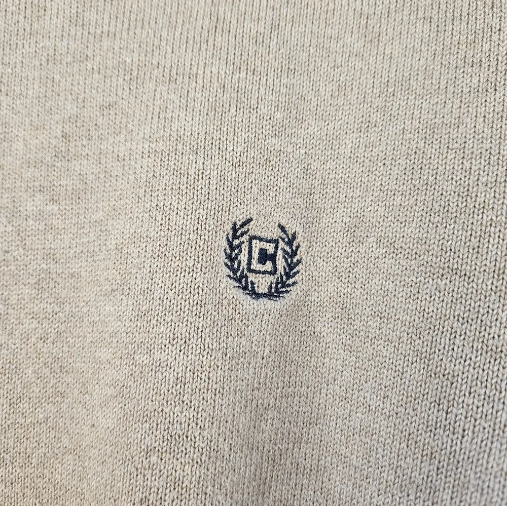 Men's Chaps Tan Knit Classic fot sweater with embroidered logo